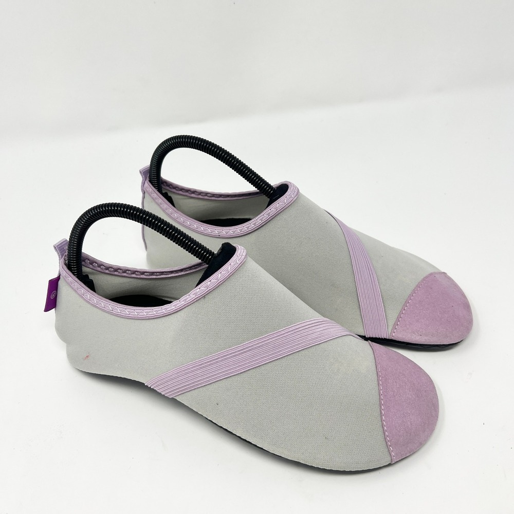 Fitkicks Special Edition Gray Purple Minimalist Active Shoes Women XL Slip On